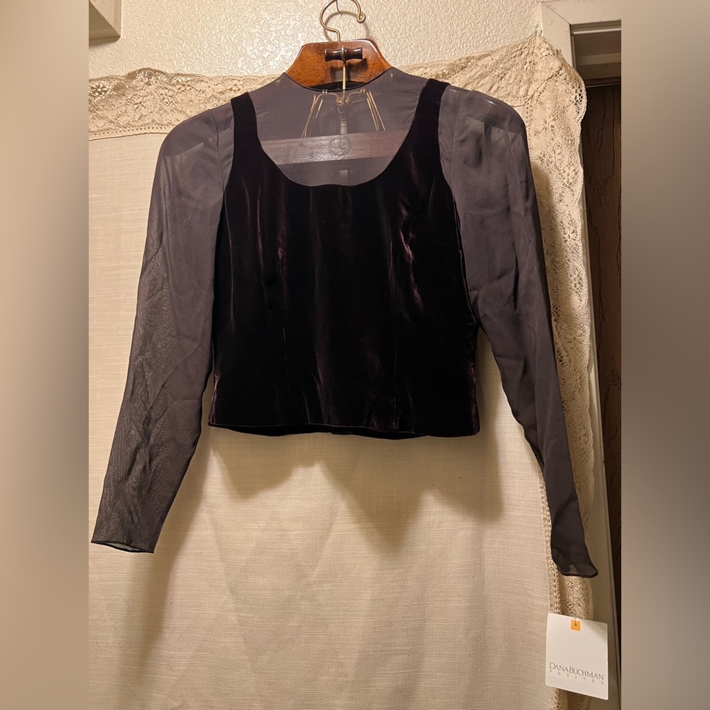 Dana Buchman Black Velvet Blouse